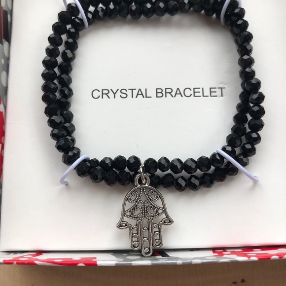 Black crystals Hasma hand braclet! - Picture 3 of 6